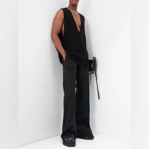 Rick Owens top in maglia v tank black cashmere One size NWT